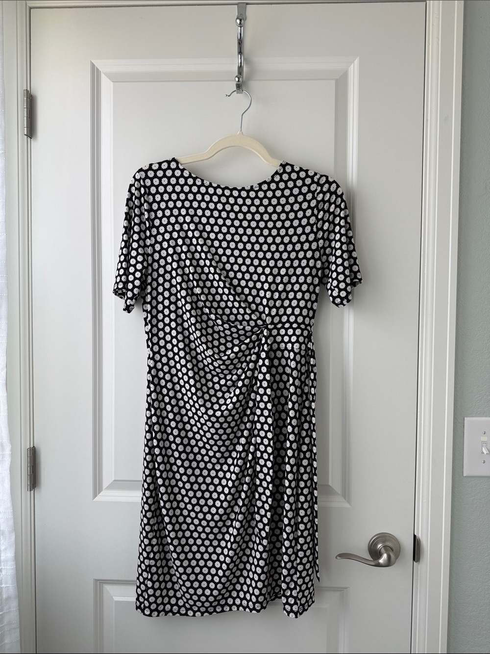 Ann Taylor Black and White Polka Dot Midi Dress